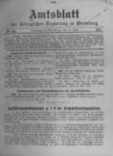 Amtsblatt der K&ouml;niglichen Preussischen Regierung zu Bromberg. 1911.06.15 No.24