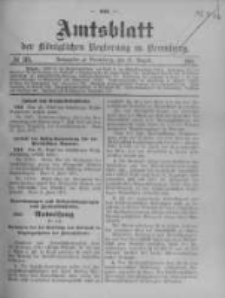 Amtsblatt der K&ouml;niglichen Preussischen Regierung zu Bromberg. 1911.08.31 No.35