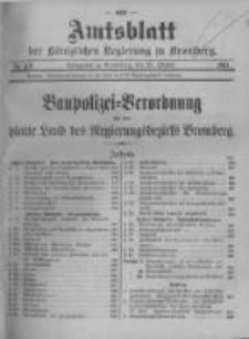 Amtsblatt der K&ouml;niglichen Preussischen Regierung zu Bromberg. 1911.10.20 No.43