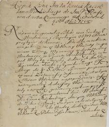 Kopia listu Im Pa Pocieja, kasztelana witebskiego do Im Pa referendarza koronnego [Jana Szembeka] d. 8. 8bris 1700