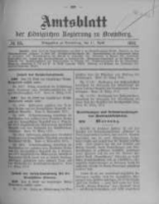 Amtsblatt der K&ouml;niglichen Preussischen Regierung zu Bromberg. 1912.04.11 No.15