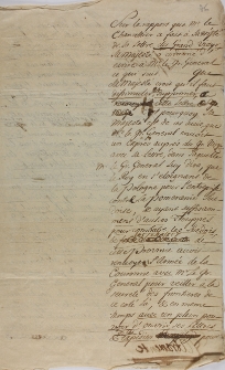 Sur le rapport que mr le chancelier a fait a sa Majeste de la lettre du Grand Visir [Mehmed Baltadzi], Sa Majeste ordonné d'ecrire a mr le gr general ce qui suit