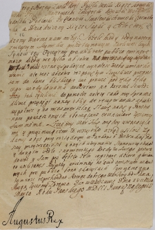 Uniwersał na N sejmik przedsejmowy przez Augusta II o pomocy dla Szwedów