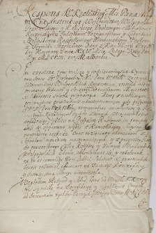 Respons Jego Królewskiey Mci na instrukcyą województw Wielgopolskich: poznańskiego y kaliskiego, urodzonym Michałowi Raczyńskiemu, podsędkowi poznańskiemu y Ludwikowi Szołdrskiemu, kasztelanicowi biechowskiemu, posłom z seymiku śrzedzkiego dany z kancelaryi wielkiey koronney dnia 24 Mśca. Lutego Roku Pańsikiego 1703 w Malborku