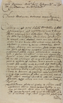 Copia responsu Xcia Imci Kardynała na list PP Konfederatów Wielkopolskich z 9.10.1703
