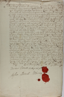 Deklaracja lojalności Teodora Potockiego, bpa chełmińskiego i Stefana Potockiego, strażnika kor. wobec Augusta II