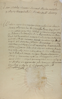 List ochronny Adama Mikołaja Sieniawskiego, hetmana wielkiego koronnego, dla dóbr Użanka kolegium nieświeskiego S.J. z 16.08.1706