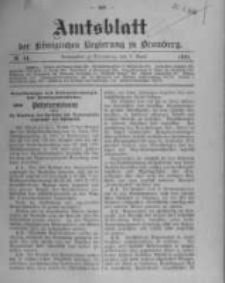 Amtsblatt der Königlichen Preussischen Regierung zu Bromberg. 1910.04.07 No.14