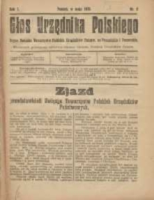 Głos Urzędnika Polskiego : organ Związku Towarzystw Polskich Urzędnik&oacute;w Państwowych na Poznańskie i Pomorskie 1921.05 R.1 Nr 2