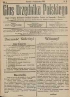 Głos Urzędnika Polskiego : organ Związku Towarzystw Polskich Urzędnik&oacute;w Państwowych na Poznańskie i Pomorskie 1921.10.01 R.1 Nr9