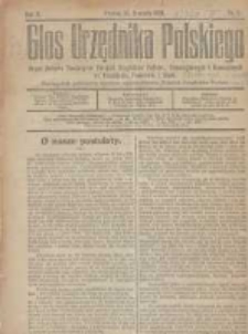 Głos Urzędnika Polskiego : organ Związku Towarzystw Polskich Urzędnik&oacute;w Państwowych na Poznańskie i Pomorskie 1922.01.15 R.2 Nr1