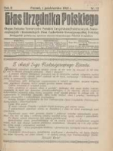 Głos Urzędnika Polskiego : organ Związku Towarzystw Polskich Urzędnik&oacute;w Państwowych na Poznańskie i Pomorskie 1922.10.01 R.2 Nr13