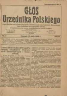 Głos Urzędnika Polskiego:organ Związku Towarzystw Polskich Urzędnik&oacute;w Państwowych,Samorządowych i Komunalnych Ziem Zachodnich Rzeczypospolitej Polskiej 1923.05.15 R.3 Nr3