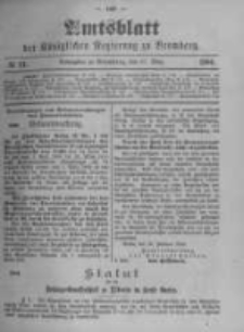 Amtsblatt der K&ouml;niglichen Preussischen Regierung zu Bromberg. 1900.03.15 No.11