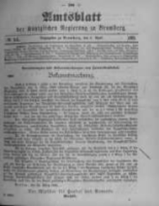 Amtsblatt der K&ouml;niglichen Preussischen Regierung zu Bromberg. 1900.04.05 No.14