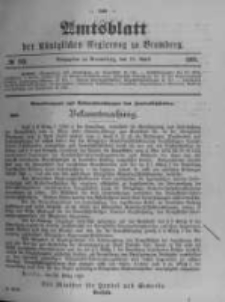 Amtsblatt der K&ouml;niglichen Preussischen Regierung zu Bromberg. 1900.04.19 No.16