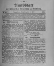 Amtsblatt der K&ouml;niglichen Preussischen Regierung zu Bromberg. 1900.04.26 No.17