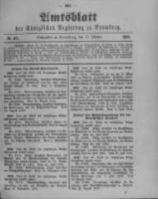 Amtsblatt der K&ouml;niglichen Preussischen Regierung zu Bromberg. 1900.10.11 No.41