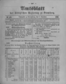 Amtsblatt der K&ouml;niglichen Preussischen Regierung zu Bromberg. 1900.11.08 No.45