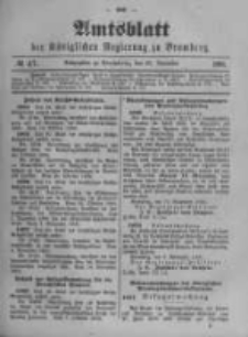 Amtsblatt der K&ouml;niglichen Preussischen Regierung zu Bromberg. 1900.11.22 No.47