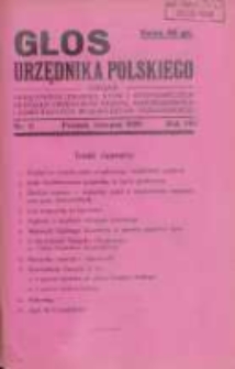 Głos Urzędnika Polskiego : organ Okręgowego Związku Stowarzyszeń i Gospodarczych Zrzeszeń Urzędnik&oacute;w Państwowych,Samorządowych i Komunalnych Wojew&oacute;dztwa Poznańskiego 11.1929 R.8 Nr11