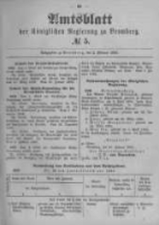 Amtsblatt der Königlichen Preussischen Regierung zu Bromberg. 1899.02.02 No.5