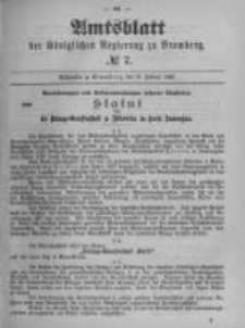 Amtsblatt der K&ouml;niglichen Preussischen Regierung zu Bromberg. 1899.02.16 No.7