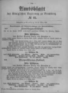 Amtsblatt der K&ouml;niglichen Preussischen Regierung zu Bromberg. 1899.03.23 No.12