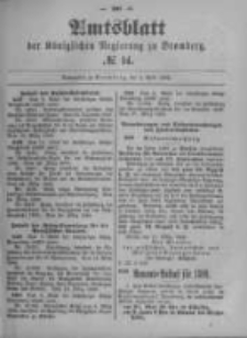 Amtsblatt der K&ouml;niglichen Preussischen Regierung zu Bromberg. 1899.04.06 No.14