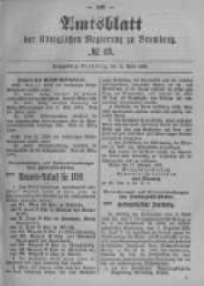 Amtsblatt der K&ouml;niglichen Preussischen Regierung zu Bromberg. 1899.04.13 No.15