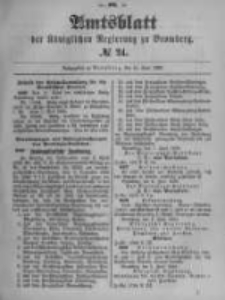 Amtsblatt der K&ouml;niglichen Preussischen Regierung zu Bromberg. 1899.06.15 No.24