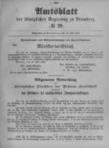 Amtsblatt der K&ouml;niglichen Preussischen Regierung zu Bromberg. 1899.07.20 No.29