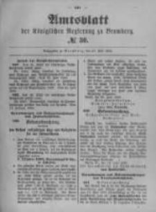 Amtsblatt der Königlichen Preussischen Regierung zu Bromberg. 1899.07.27 No.30