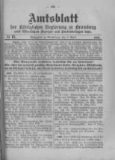 Amtsblatt der Königlichen Preussischen Regierung zu Bromberg. 1916.04.08 No.15