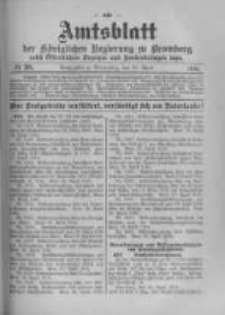 Amtsblatt der K&ouml;niglichen Preussischen Regierung zu Bromberg. 1916.04.29 No.18