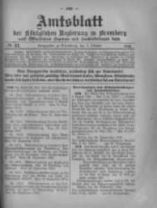 Amtsblatt der K&ouml;niglichen Preussischen Regierung zu Bromberg. 1916.10.07 No.41