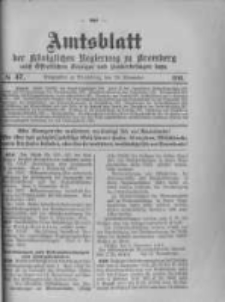 Amtsblatt der Königlichen Preussischen Regierung zu Bromberg. 1916.11.18 No.47