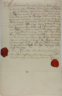 Asekuracja dla cara Piotra I od Rzeczpospolitej za wydanie Michała Wiśniowieckiego, klana wileńskiego z 02.04.1710