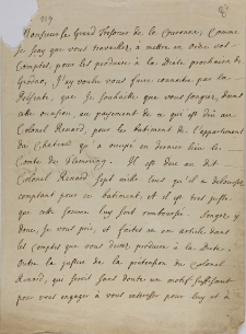 List Augusta II do podskarbiego koronnego o wypłatę 7000 czerw. zł. pułk. Renard z 15.08.1726