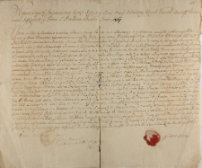 Uniwersał Petera Lacy o zwrot rzeczy zrabowanych z pałacu król. i z dworów ministrów rosyjskich, panów polskich w Warszawie z 13.10.1733