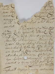 List gazetka Sebastiana Żdżarskiego 1720