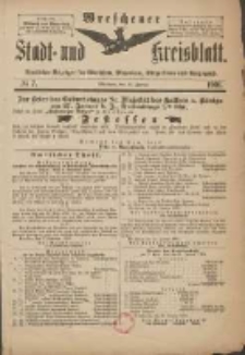 Wreschener Stadt und Kreisblatt: amtlicher Anzeiger für Wreschen, Miloslaw, Strzalkowo und Umgegend 1901.01.23 Nr7