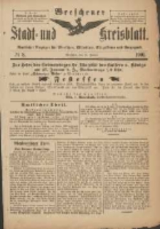 Wreschener Stadt und Kreisblatt: amtlicher Anzeiger f&uuml;r Wreschen, Miloslaw, Strzalkowo und Umgegend 1901.01.26 Nr8