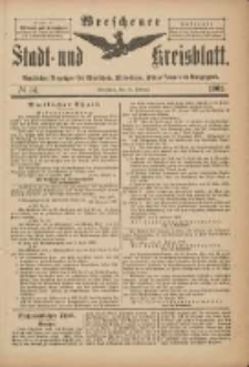 Wreschener Stadt und Kreisblatt: amtlicher Anzeiger f&uuml;r Wreschen, Miloslaw, Strzalkowo und Umgegend 1901.02.13 Nr14