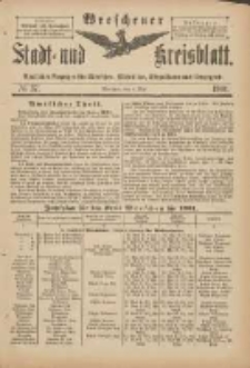 Wreschener Stadt und Kreisblatt: amtlicher Anzeiger für Wreschen, Miloslaw, Strzalkowo und Umgegend 1901.05.04 Nr37