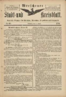 Wreschener Stadt und Kreisblatt: amtlicher Anzeiger für Wreschen, Miloslaw, Strzalkowo und Umgegend 1901.08.17 Nr69