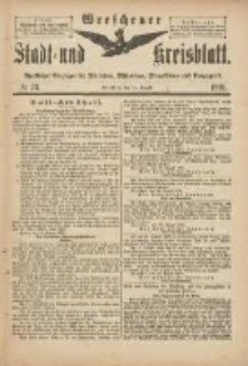 Wreschener Stadt und Kreisblatt: amtlicher Anzeiger f&uuml;r Wreschen, Miloslaw, Strzalkowo und Umgegend 1901.08.31 Nr73