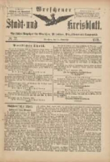 Wreschener Stadt und Kreisblatt: amtlicher Anzeiger für Wreschen, Miloslaw, Strzalkowo und Umgegend 1901.09.14 Nr77