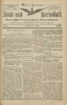Wreschener Stadt und Kreisblatt: amtlicher Anzeiger f&uuml;r Wreschen, Miloslaw, Strzalkowo und Umgegend 1903.01.10 Nr5