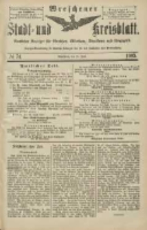 Wreschener Stadt und Kreisblatt: amtlicher Anzeiger für Wreschen, Miloslaw, Strzalkowo und Umgegend 1903.06.23 Nr74